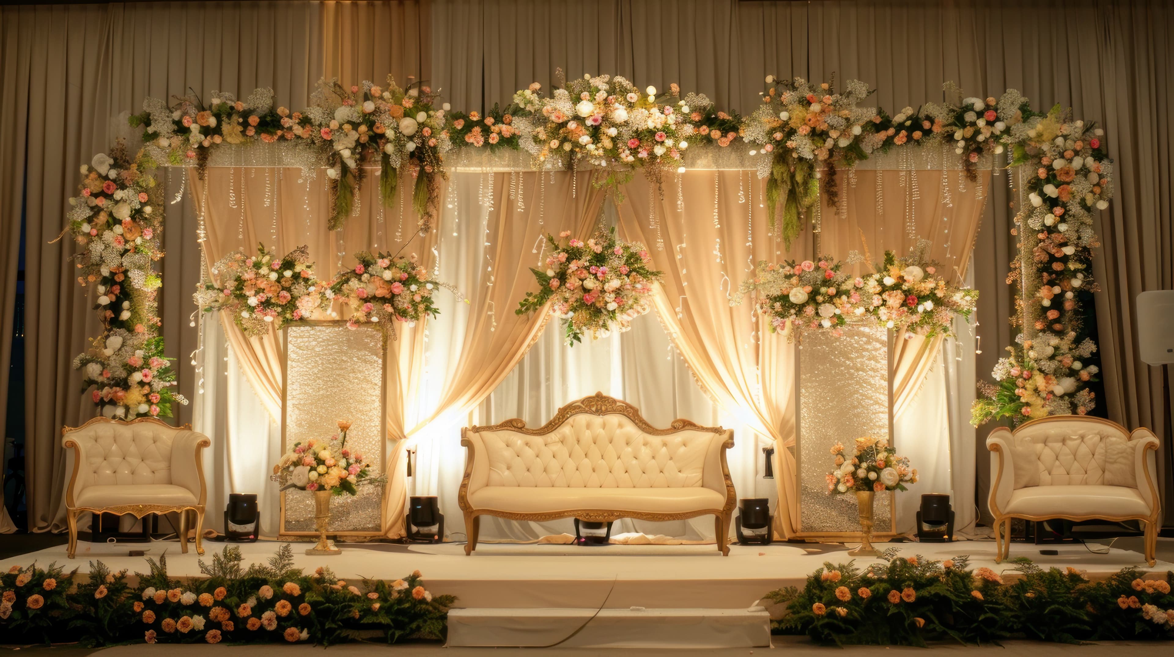 Wedding stage decoration and floral setup in Bangalore